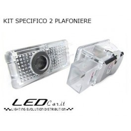 COPPIA PLAFONIERA PORTIERA PROIETTORE LOGO LED AUDI A3 A4 A5 A6