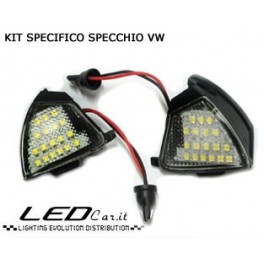 COPPIA PLAFONIERA LUCE LED SPECCHIO RETROVISORE VW GOLF 5