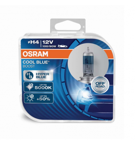 COPPIA H4 OSRAM COOL BLUE BOOST 5000K +50% 62193CBB-HCB