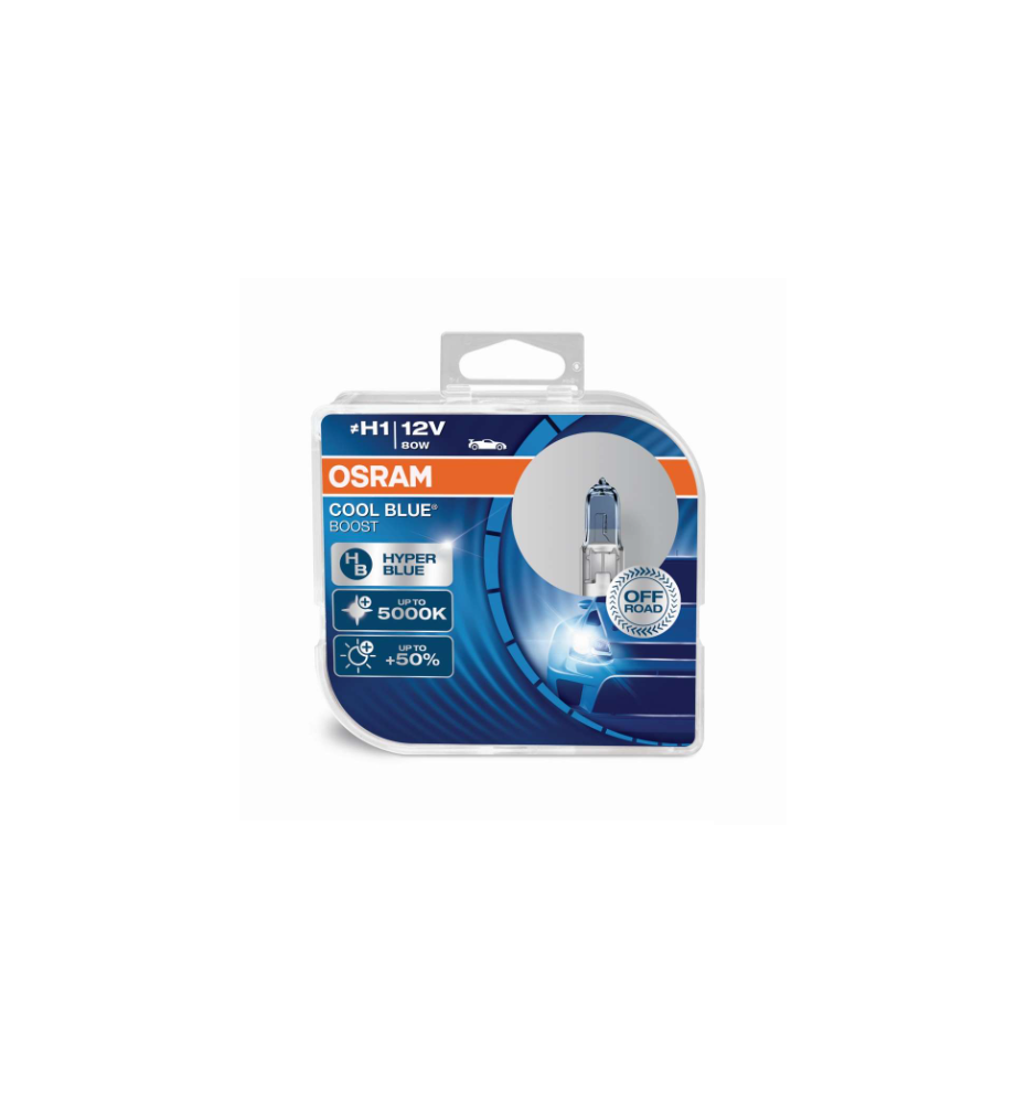 COPPIA H1 OSRAM COOL BLUE BOOST 5000K +50% 62150CBB-HCB