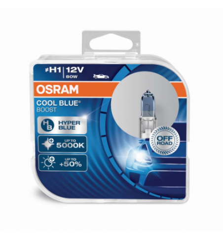 COPPIA H1 OSRAM COOL BLUE BOOST 5000K +50% 62150CBB-HCB