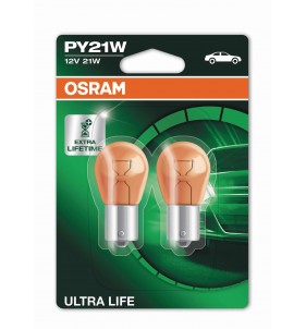 OSRAM COPPIA FRECCIA ARANCIONE PY21W ULTRA LIFE 3X 7507ULT