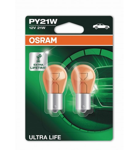 OSRAM COPPIA FRECCIA ARANCIONE PY21W ULTRA LIFE 3X 7507ULT