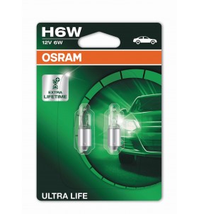 OSRAM COPPIA H6W BAX9S ULTRA LIFE 3X 64132ULT