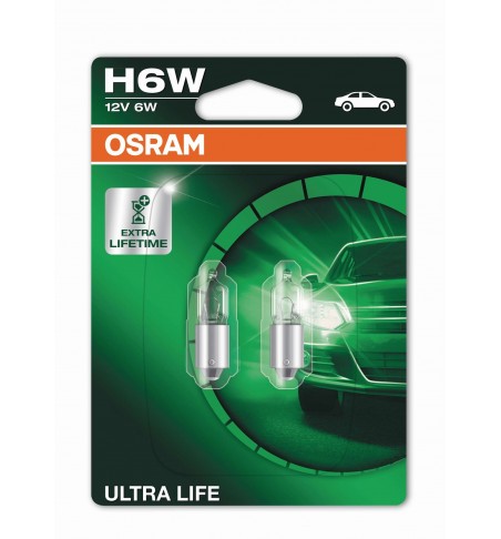 OSRAM COPPIA H6W BAX9S ULTRA LIFE 3X 64132ULT