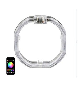 COPPIA ANELLI ANGEL EYES SQUARE LED CRYSTAL RGB