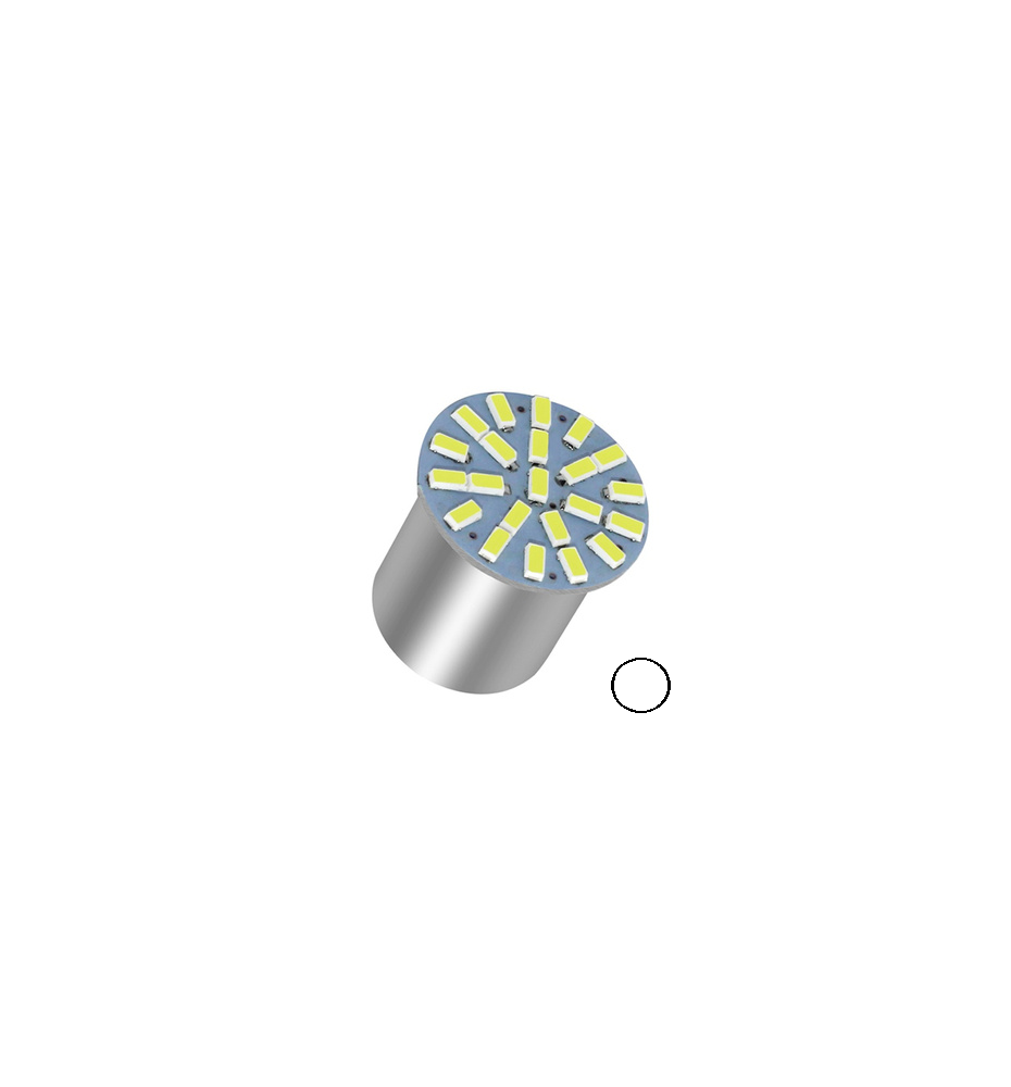 SINGOLA LAMPADA STOP POSIZIONE RETRO DIURNE P21W BA15S 22 LED SMD BIANCO