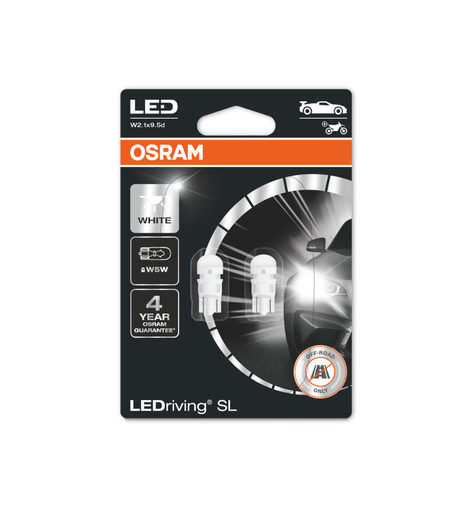 COPPIA LAMPADE OSRAM W5W LED 6000K