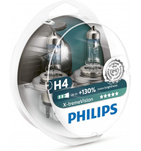 COPPIA H4 PHILIPS X-TREME VISION +130%