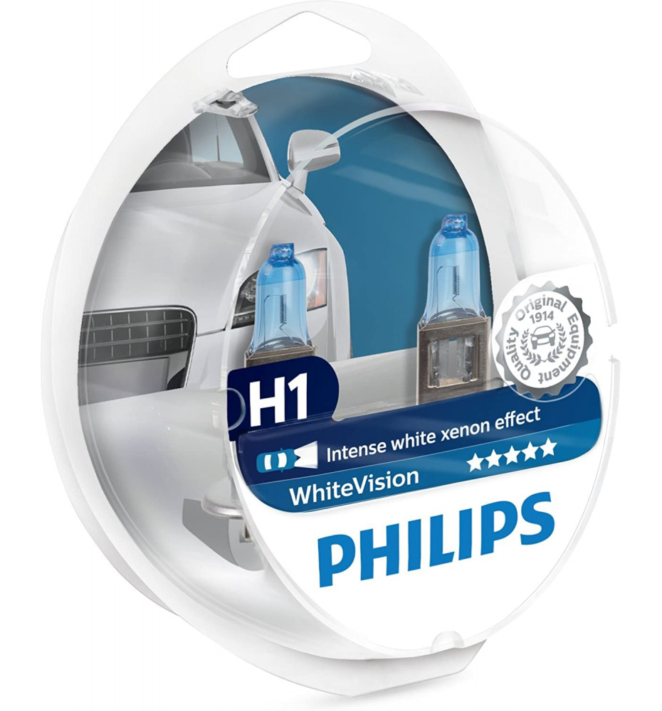 COPPIA H1 PHILIPS WHITE VISION 12258WHVSM 4300K +60% DI LUCE