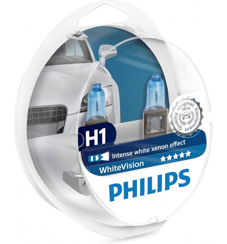 COPPIA H1 PHILIPS WHITE VISION 12258WHVSM 4300K +60% DI LUCE