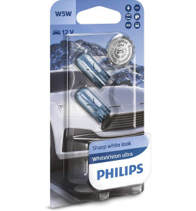 COPPIA W5W T10 PHILIPS WHITE VISION XENON EFFECT