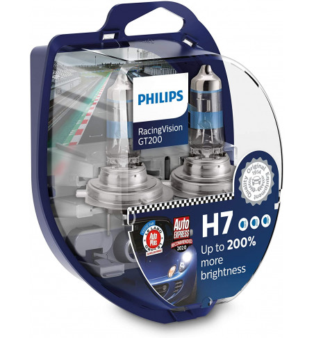 PHILIPS COPPIA H7 12V 55W  RACINGVISION GT200 +200%