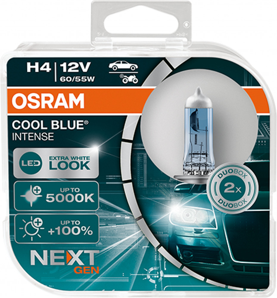 COPPIA H4 OSRAM COOL BLUE INTENSE  NEXT GEN 5000K 64193CBN