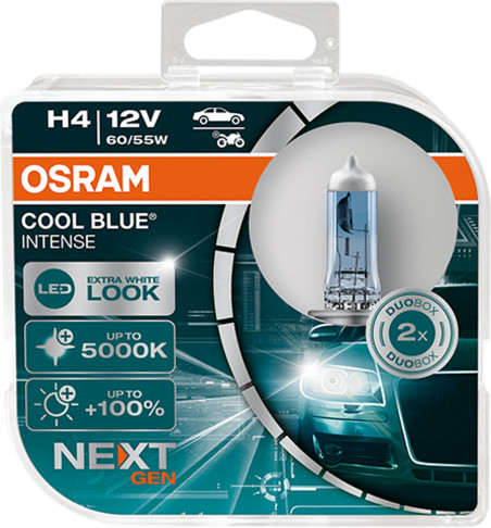 COPPIA H4 OSRAM COOL BLUE INTENSE  NEXT GEN 5000K 64193CBN