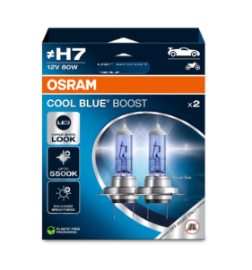 COPPIA H7 OSRAM COOL BLUE BOOST 5000K +50% 62210CBB-HCB
