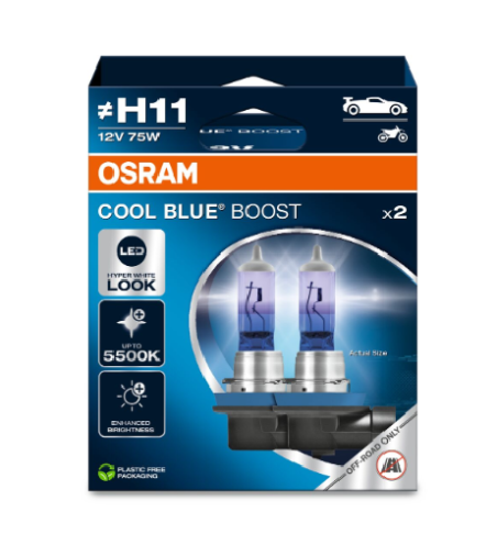 COPPIA H11 OSRAM COOL BLUE BOOST 5000K +50% 62211CBB-HCB