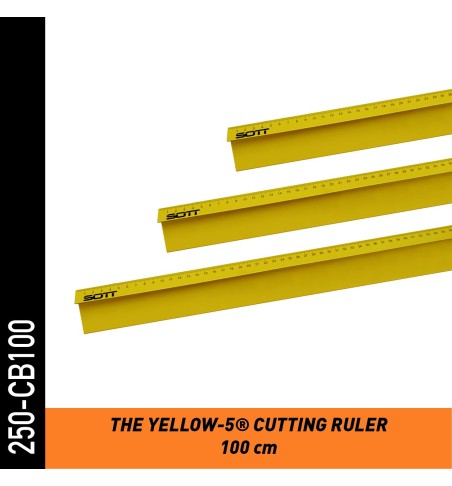 250-CB100 - The Yellow-5 CUTTING Ruler 100cm