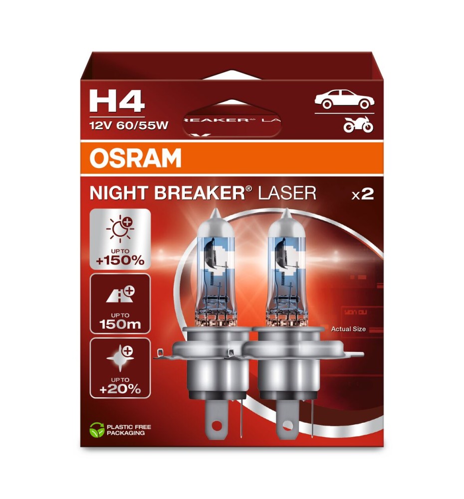 COPPIA H4 NIGHT BREAKER LASER 64193NL