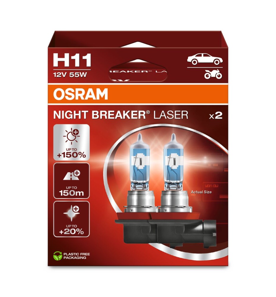 COPPIA H11 NIGHT BREAKER LASER 64211NL