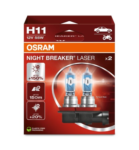 COPPIA H11 NIGHT BREAKER LASER 64211NL