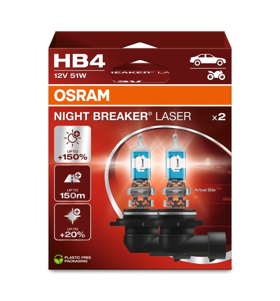 COPPIA HB4 9006 NIGHT BREAKER LASER 9006NL