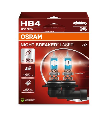 COPPIA HB4 9006 NIGHT BREAKER LASER 9006NL