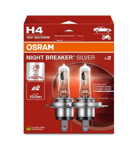 COPPIA H4 NIGHT BREAKER SILVER 64193NBS