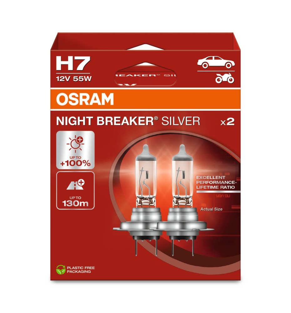 COPPIA H7 NIGHT BREAKER SILVER 64210NBS