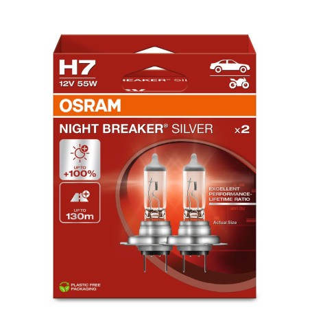 COPPIA H7 NIGHT BREAKER SILVER 64210NBS