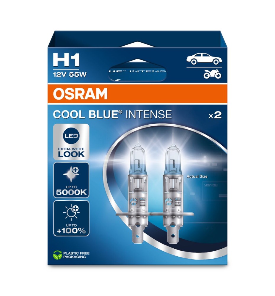 COPPIA H1 OSRAM COOL BLUE INTENSE XENON LOOK 4200K 64150CBI