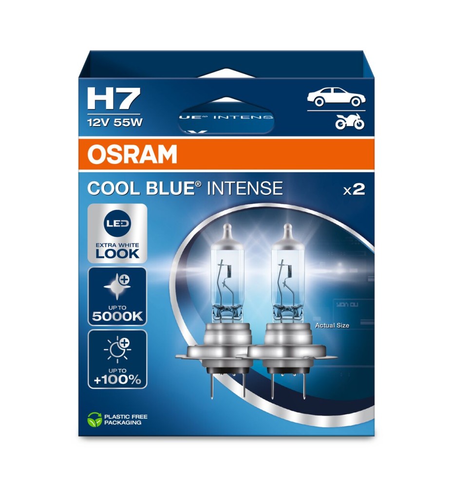 COPPIA H7 OSRAM COOL BLUE INTENSE XENON LOOK 4200K 64210CBI