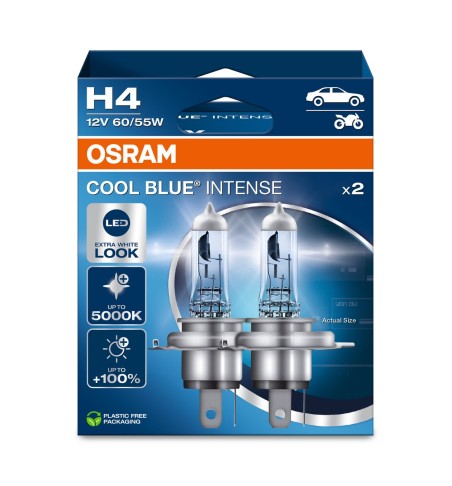 COPPIA H4 OSRAM COOL BLUE INTENSE  NEXT GEN 5000K 64193CBN