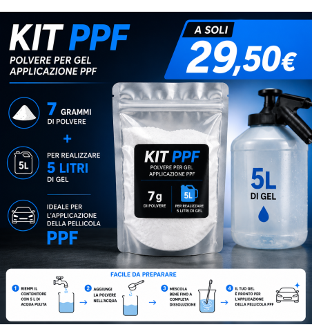 7GR FORMULA IN POLVERE PER 5 LITRI GEL APPLICATIVO PPF E WINDOW TINT